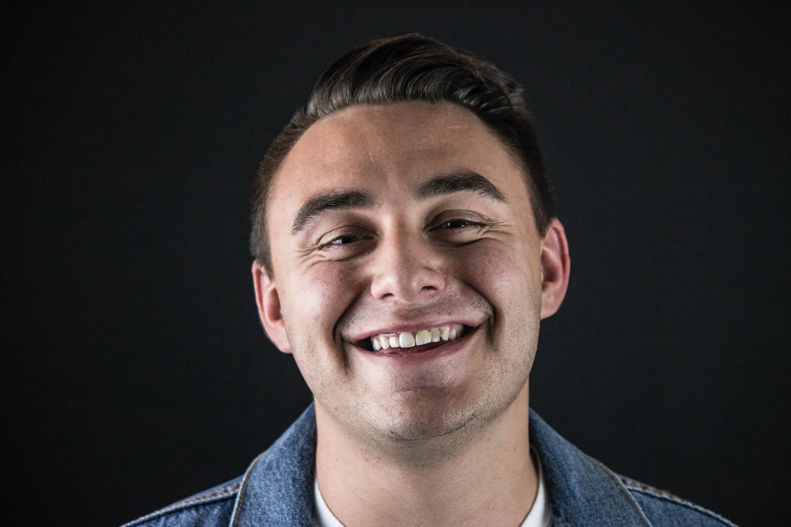 a man smiling